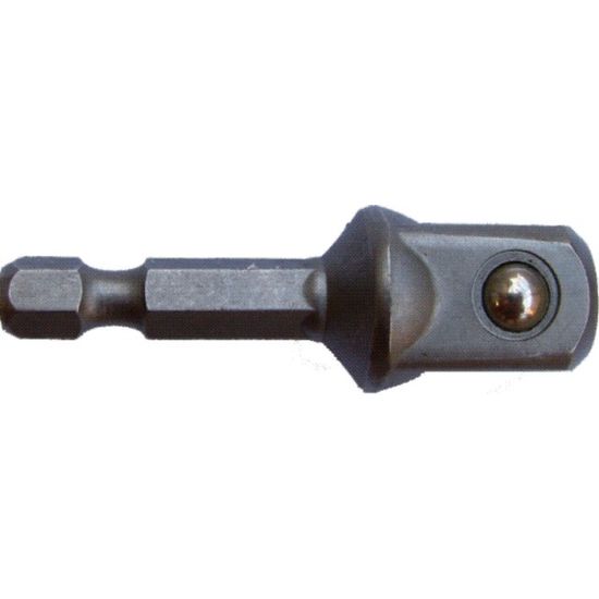 Socket Adaptor 1/4'm Sq X 50mm 1/4'm Hex Shank Carded